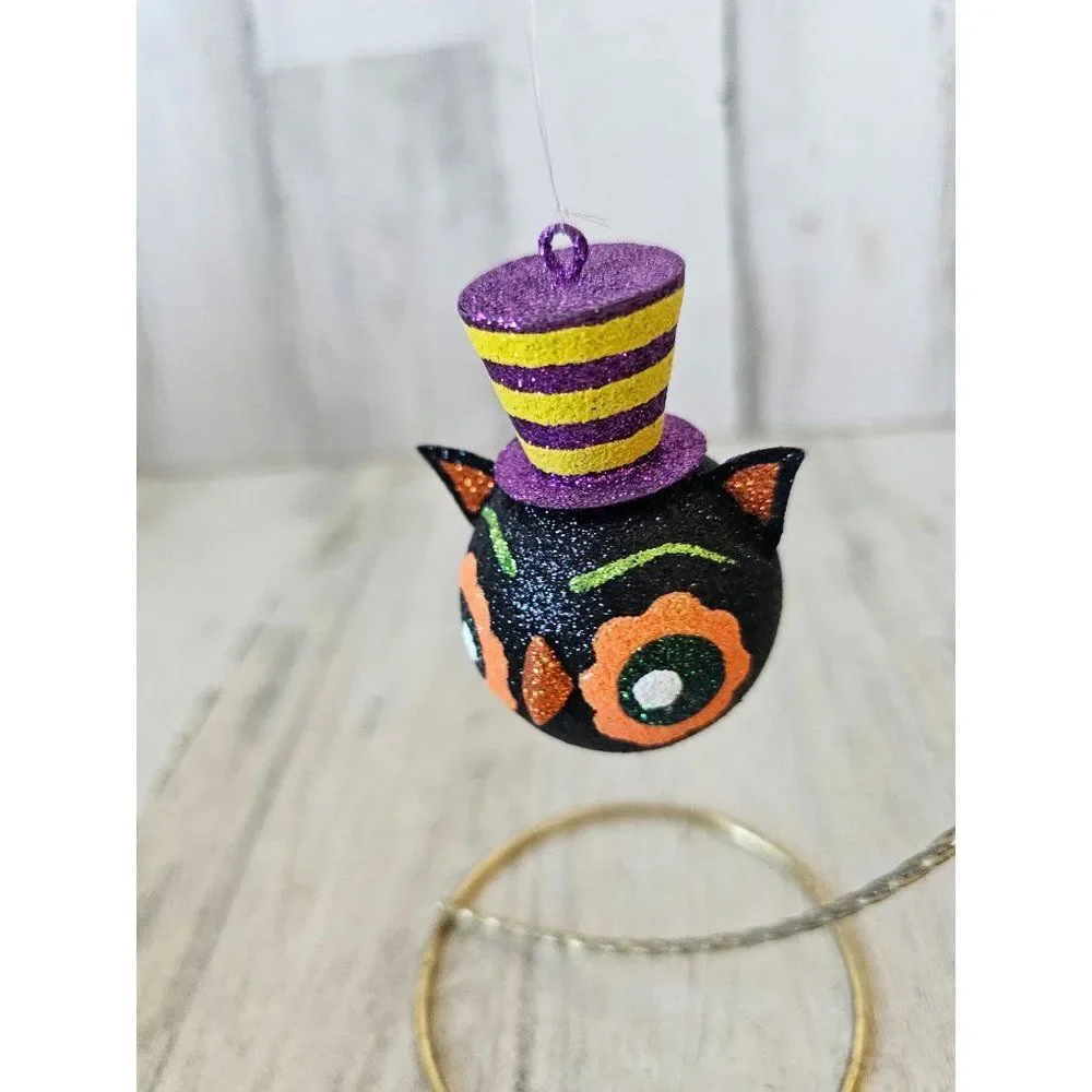 Pier 1 glitter owl ornament Halloween RARE tree unique Xmas